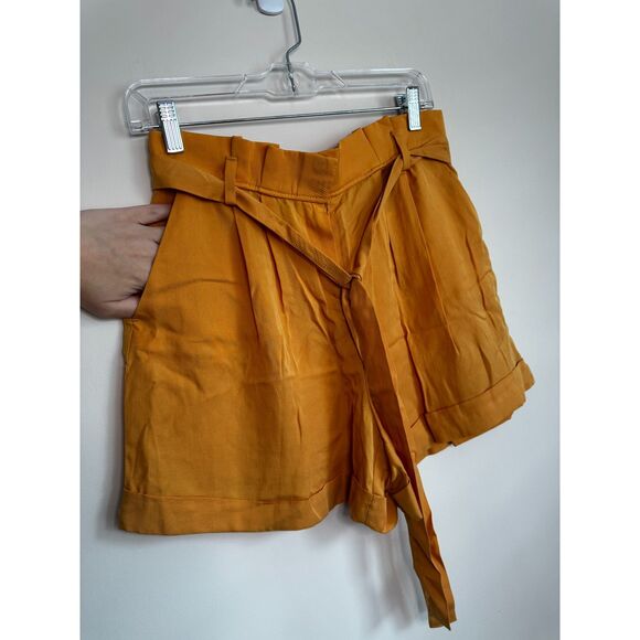 Ipekyol - Women's High Waisted Mustard Paper Bag Shorts Size 6 - Picture 4 of 8